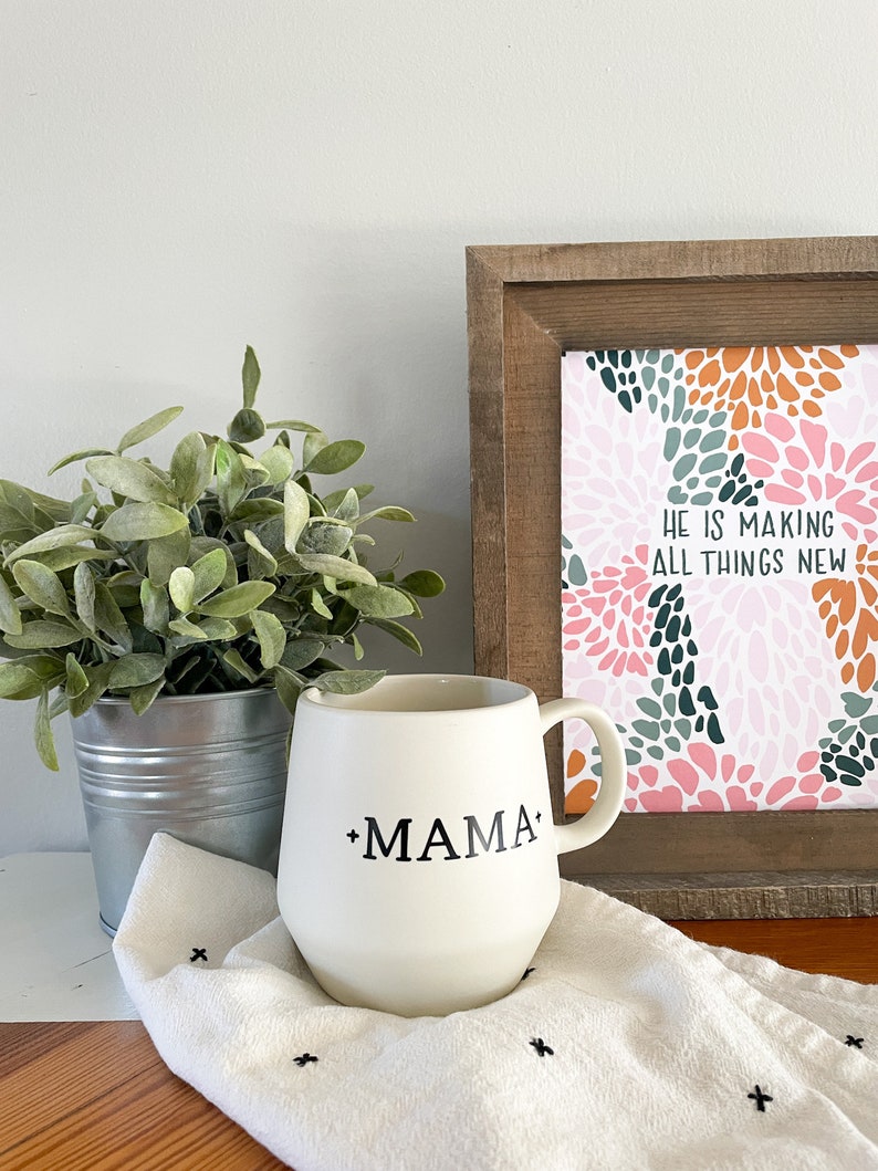 Mama Mug Cream Ceramic Mama Mug Coffee Mug for Mom Mug for Mom Mug for Mothers Motherhood Gift New Mom Gift image 5