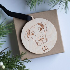 Custom Pet Portrait Ornament Custom Dog Portrait Custom Pet Ornament Remembrance Ornament Personalize Pet Portrait Illustration image 4