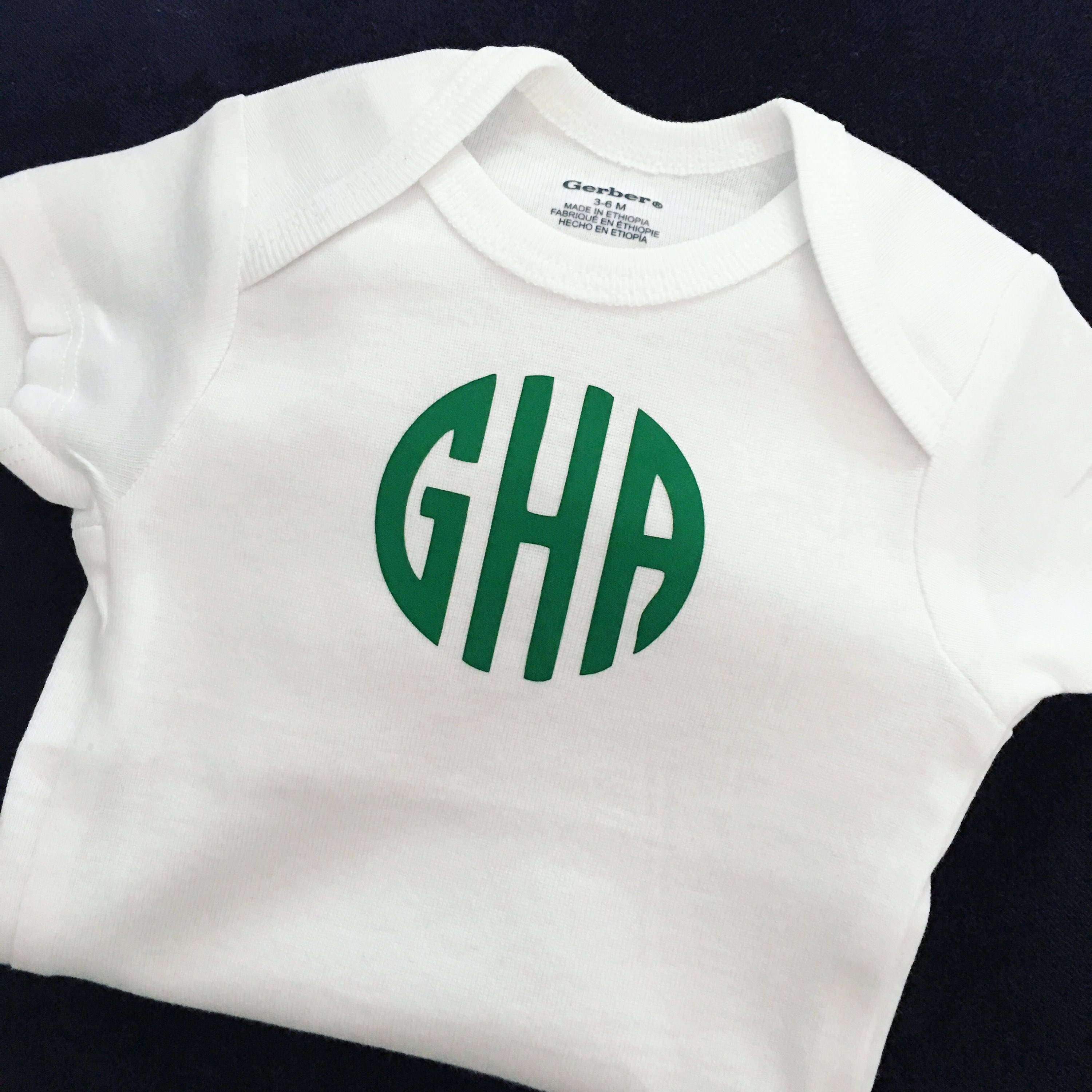 boy monogram onesie
