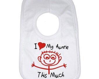 I Love Auntie questo molto-PERSONALIZZATO MANICA LUNGA BABY Gilet Unisex BODYSUITS