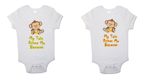 Twins Baby bodysuits Evil Twins Babygrow Vest Pack Of 2 Gifts Presents newborn