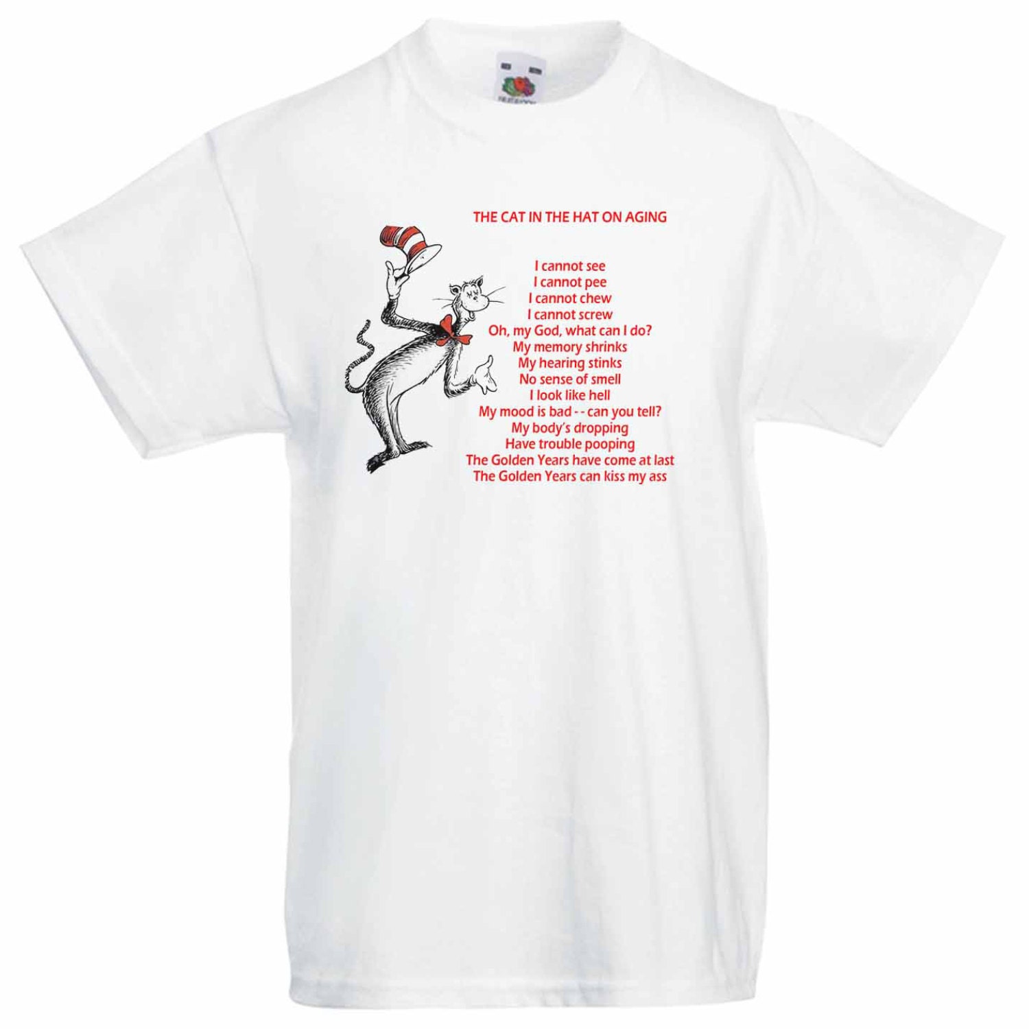 Cat in the Hat on Aging T.shirt Etsy