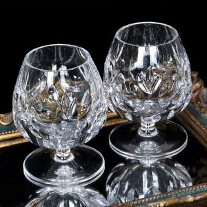 2x Crystal COGNAC GLASSES Brandy Bourbon Balloon Snifters image 6