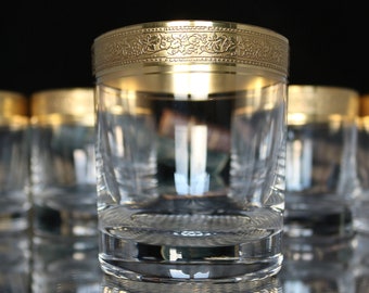2x Crystal WHISKEY GLASSES with 24K Gold Rim - THERESIENTHAL
