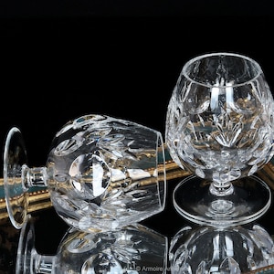 2x Crystal COGNAC GLASSES Brandy Bourbon Balloon Snifters image 3