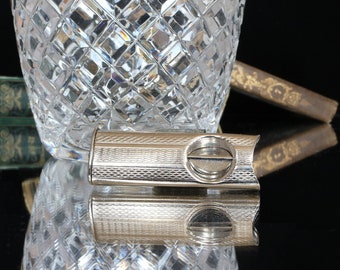 Vintage Pocket Cigar Cutter, Chrome V-Cut