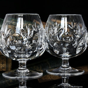 2x Crystal COGNAC GLASSES Brandy Bourbon Balloon Snifters image 4