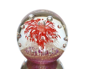 Large Glass Ball PAPERWEIGHT with Controlled Bubble Inclusions