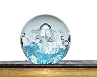 Small Glass Ball PAPERWEIGHT with Controlled Bubble Inclusions