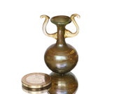 MINIATURE Glass Vase - Amphora, Handmade, P. Molnar - Collectible Art Glass