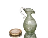 MINIATURE Glass Vase - Pitcher, Handmade, P. Molnar - Collectible Art Glass