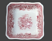 Porcelain Bowl - Square Red and White Serving Platter, VILLEROY BOCH Fasan - Pheasant Pattern