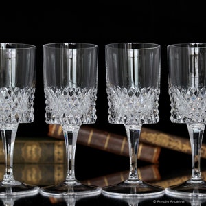 4x Crystal SHERRY or PORT WINE Glasses, Cut Pattern