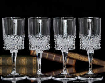 4x Crystal SHERRY or PORT WINE Glasses, Cut Pattern