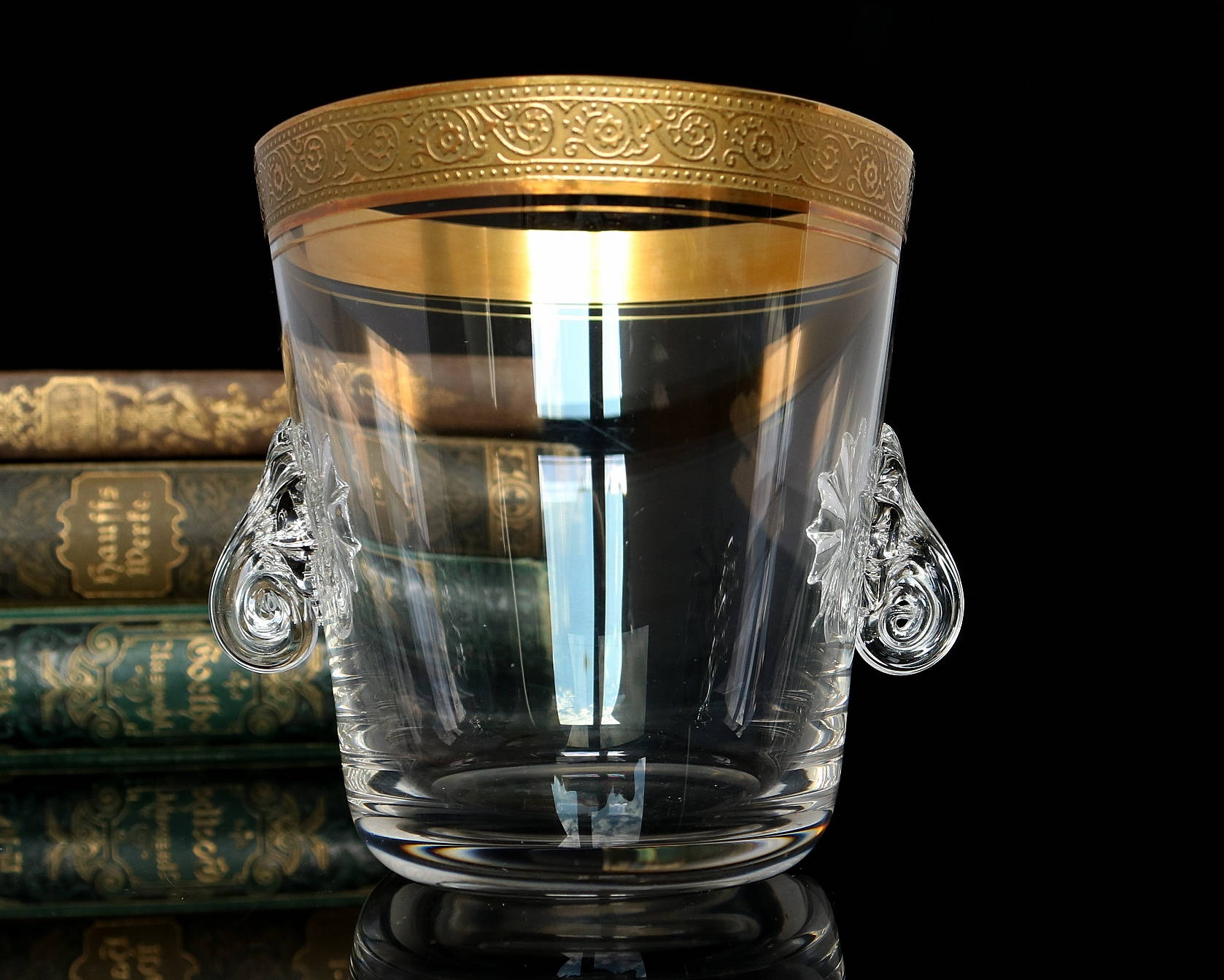 Small Crystal Ice Bucket With Gold Rim THERESIENTHAL Etsy UK