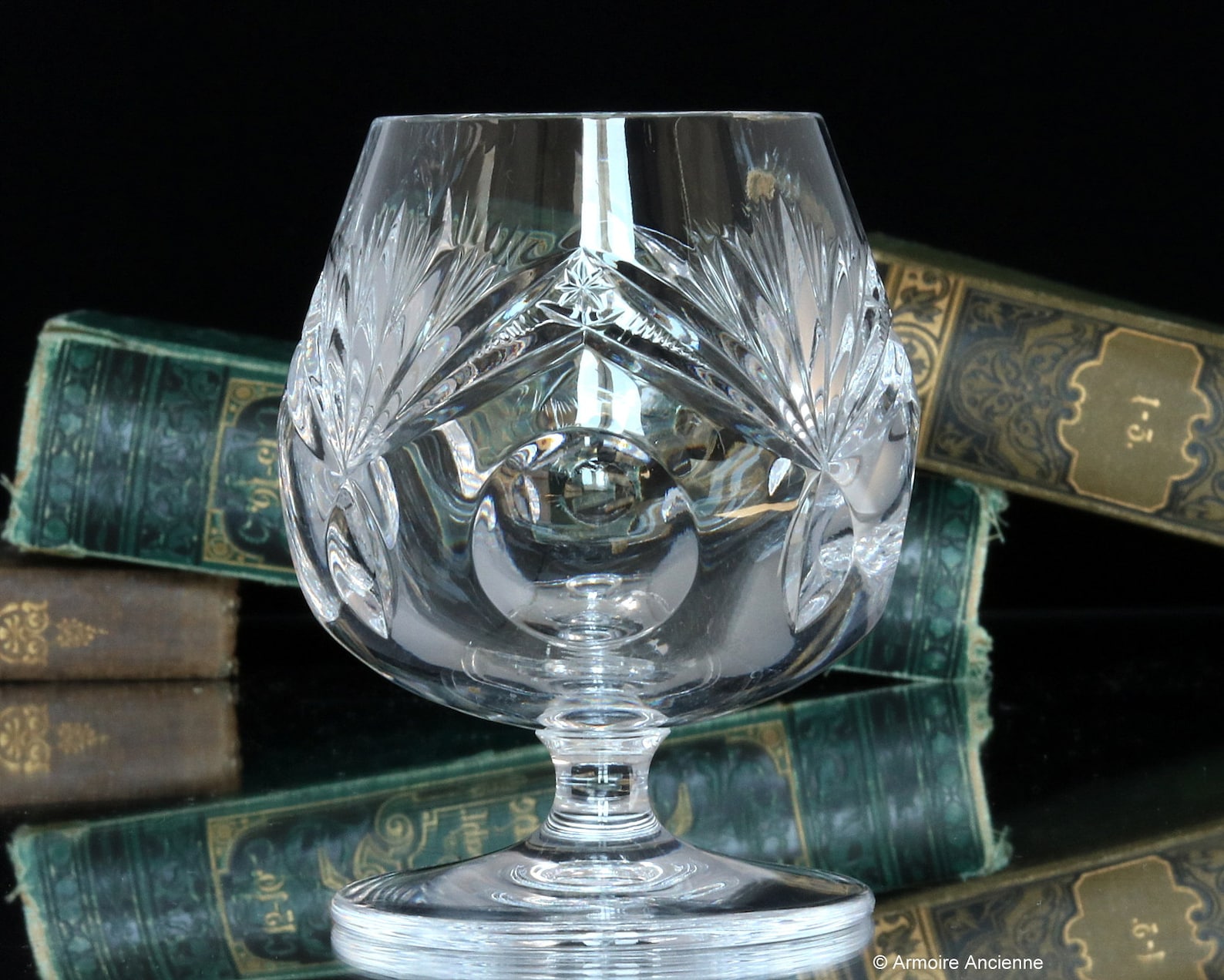 2x Crystal COGNAC GLASSES Heavy Cut Crystal Brandy Snifters Etsy