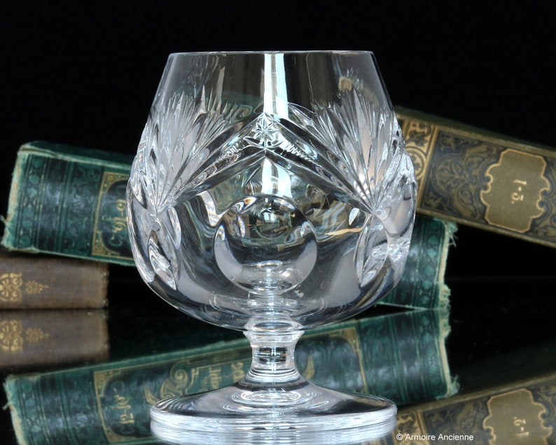 2x Crystal COGNAC GLASSES Heavy Cut Crystal Brandy Snifters Etsy