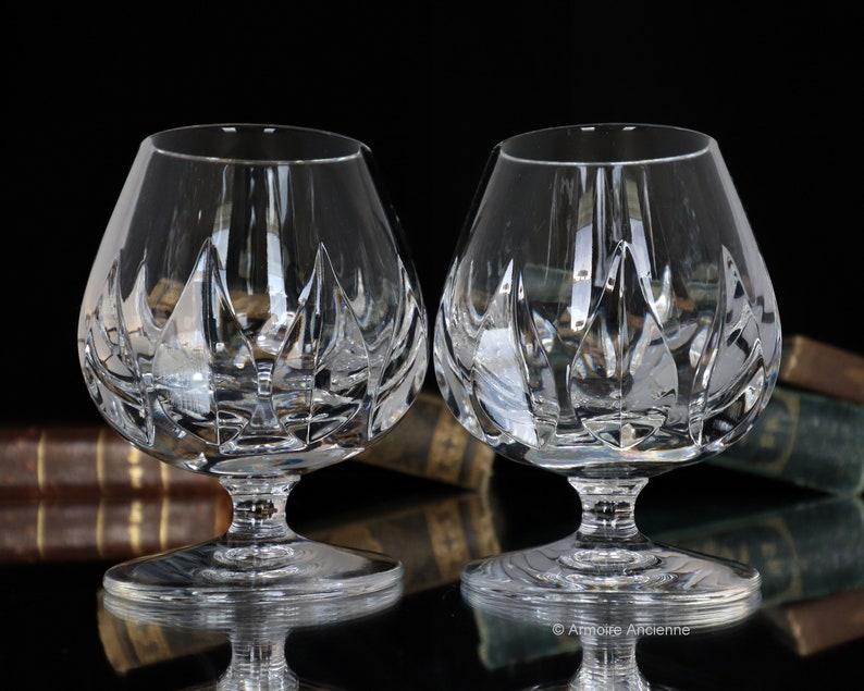 2x Cut Crystal COGNAC Glasses Heavy BRANDY Snifters Etsy