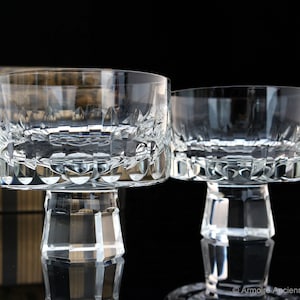 2x Cut Crystal Champagne Coupes / Dessert Glasses