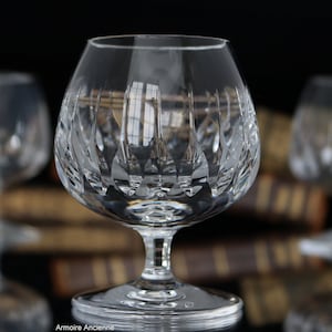 3x Small Crystal COGNAC Glasses - Brandy Rum Snifters