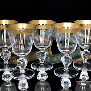 Crystal WINE Glasses Goblets with Gold Rim THERESIENTHAL image 10