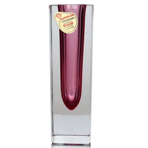 Cranberry Glass Vase - Handmade JOSKA Art Glass