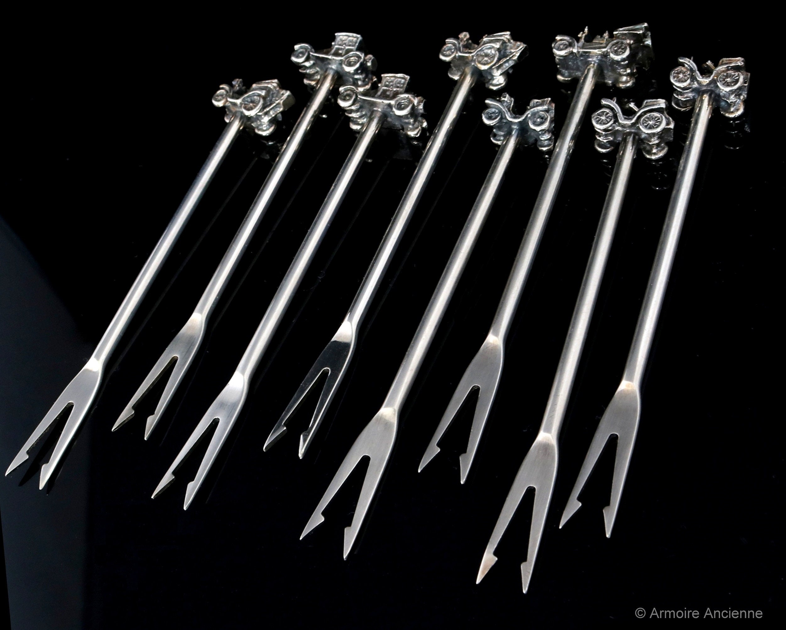 8x COCKTAIL PICKS With Antique Post Cars Snack Pick Set Etsy