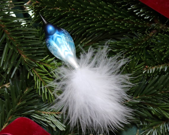 Ornamenti Natalizi di Pavone Blu, Ornamento con Clip di Pavone a Coda Lunga da 20 Pollici, Decorazioni per Albero di Natale con Pavone e Coda Lunga, Decorazioni di Pavone Blu per