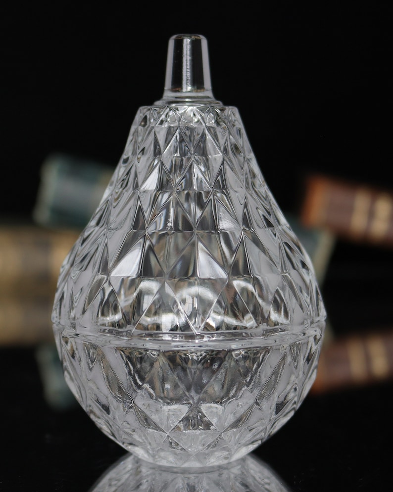 Pear Container Crystal Trinket Box in Pear Design - Lidded Dish - Etsy
