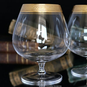 2x Large Cognac Glasses with Gold Rim - THERESIENTHAL