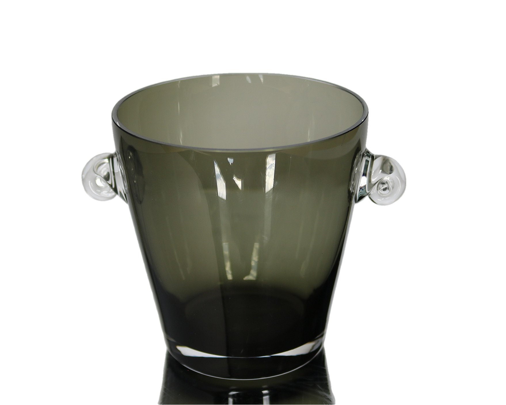 Small Glass Ice Bucket / Ice Holder Smoky Glass Etsy