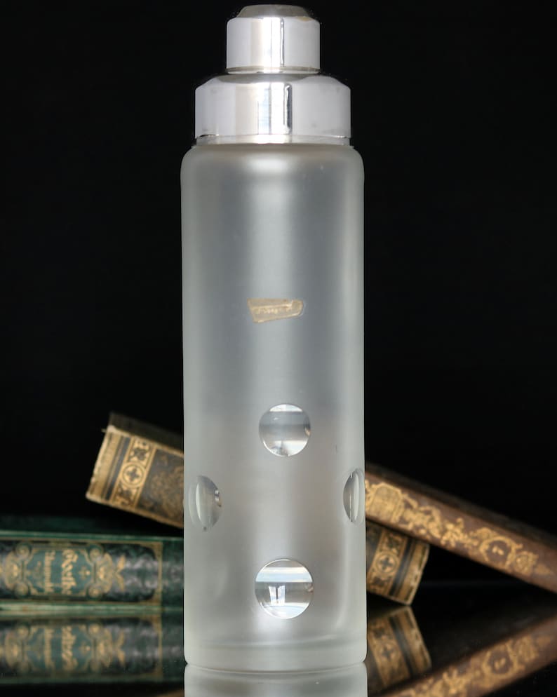 Silver-Plated Mounting Frosted Glass COCKTAIL SHAKER