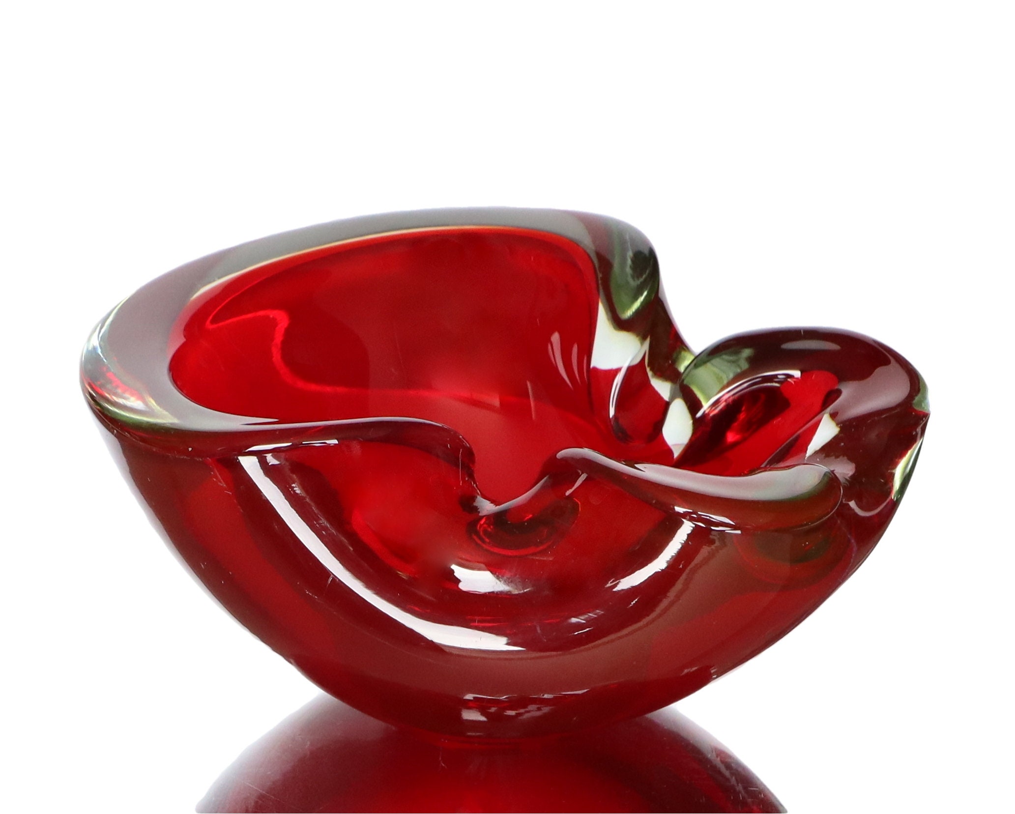 Murano URANIUM GLASS BOWL in Red 