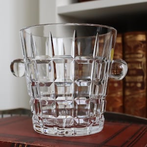 Wiaderko na lód z ciętego kryształu – chłodziarka do wina z połowy XX wieku – Vintage Barware