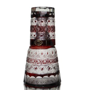 Ruby Crystal sängkaraff: Karaff och glasset