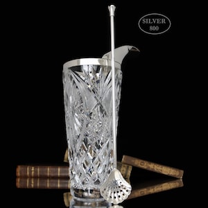 Cut Crystal Cocktail Pitcher with 800 Silver Mounting