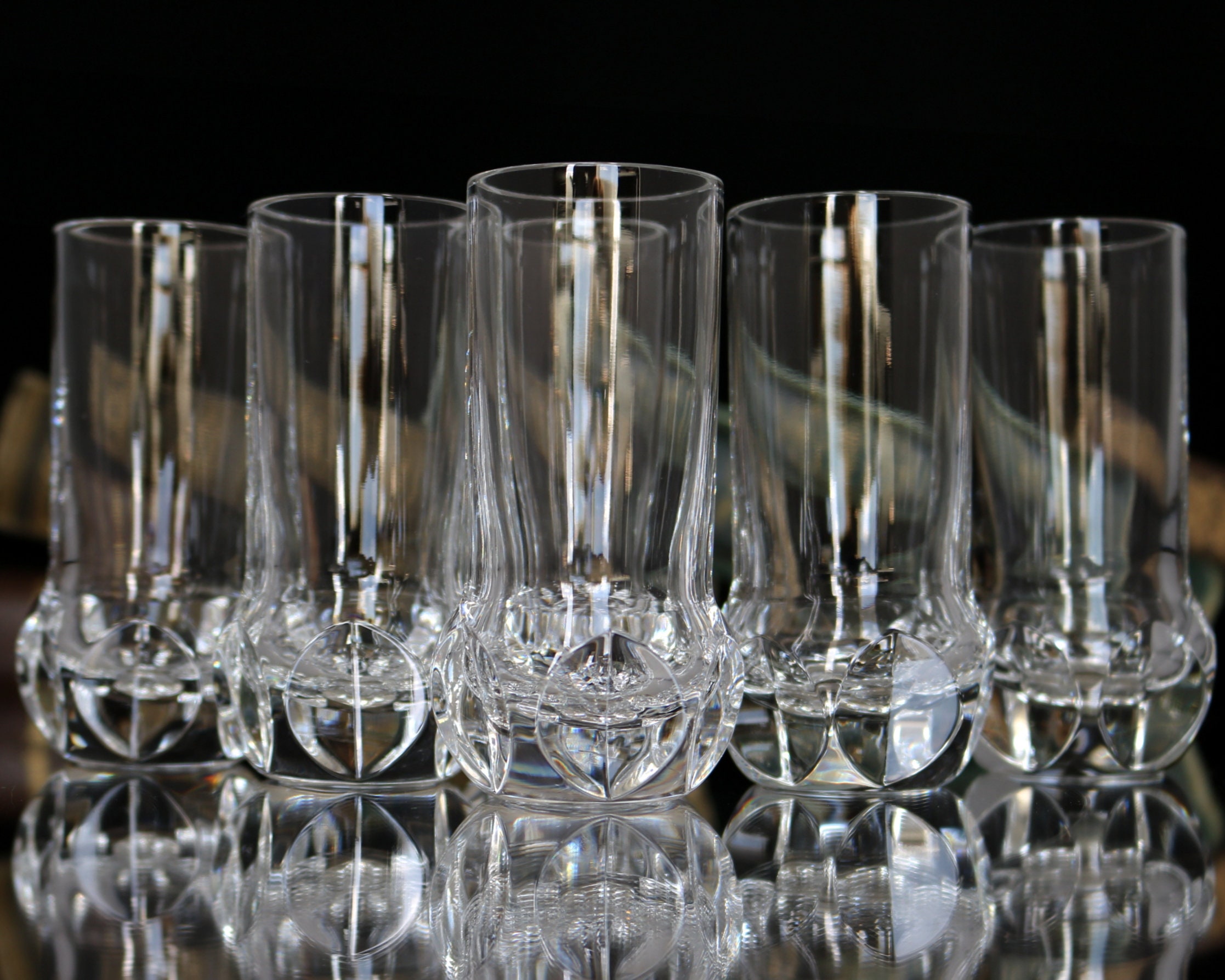 6x Tall Crystal SHOT Glasses TEQUILA Glasses Cut Decor Etsy