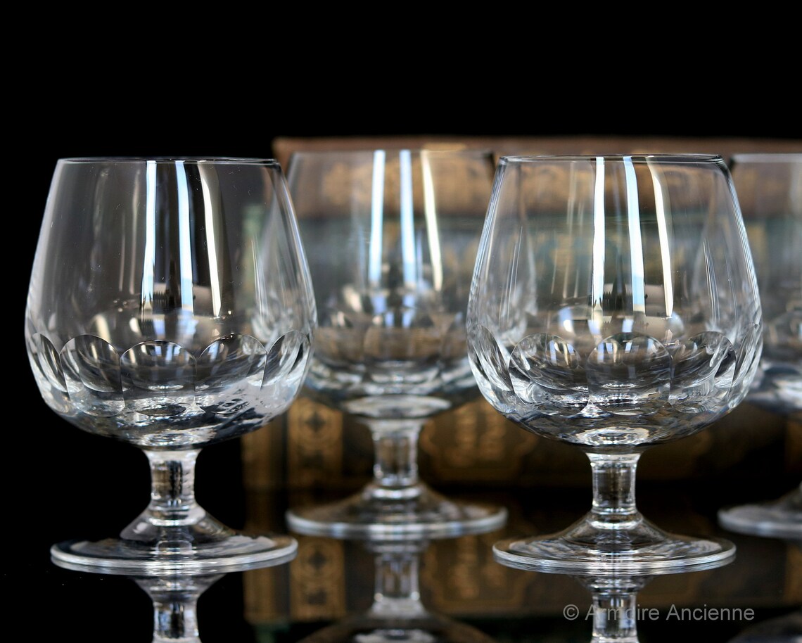 6x Crystal COGNAC Glasses Brandy Snifters Bar Cart Glasses Etsy