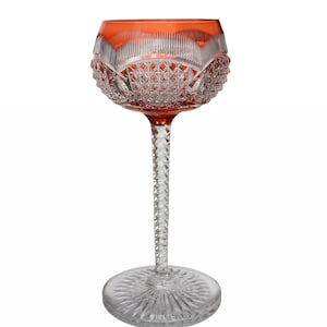 1x VAL SAINT LAMBERT Crystal Wine Glass with Elaborate Cuts, 1900s