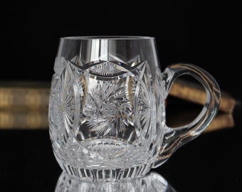 Crystal BEER MUG with Cut Pattern