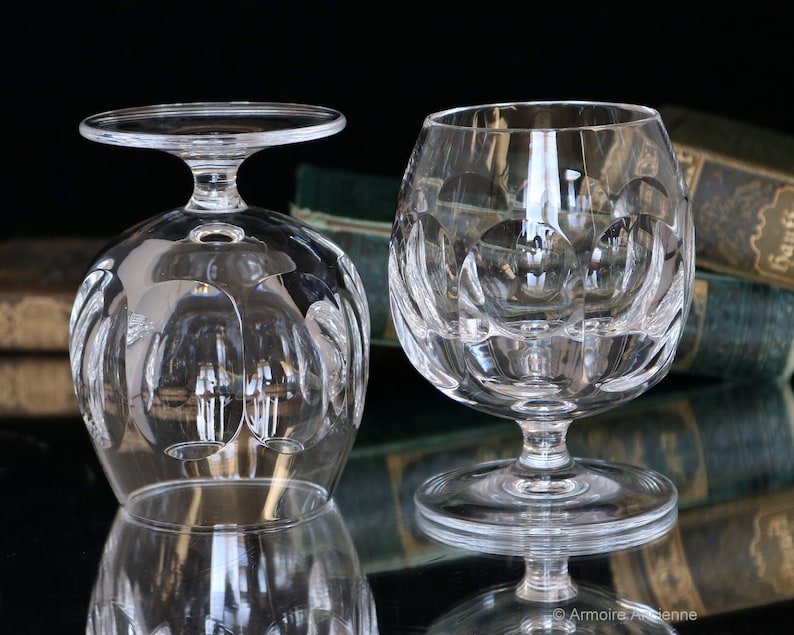 2x Large Cut Crystal Cognac Glasses Brandy Snifters Balloon Etsy