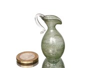 MINIATURE GLASS VASE - Pitcher, Handmade, P. Molnar - Collectible Art Glass