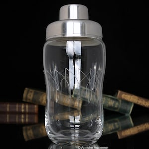 Kristallen COCKTAIL SHAKER met gegraveerd decor