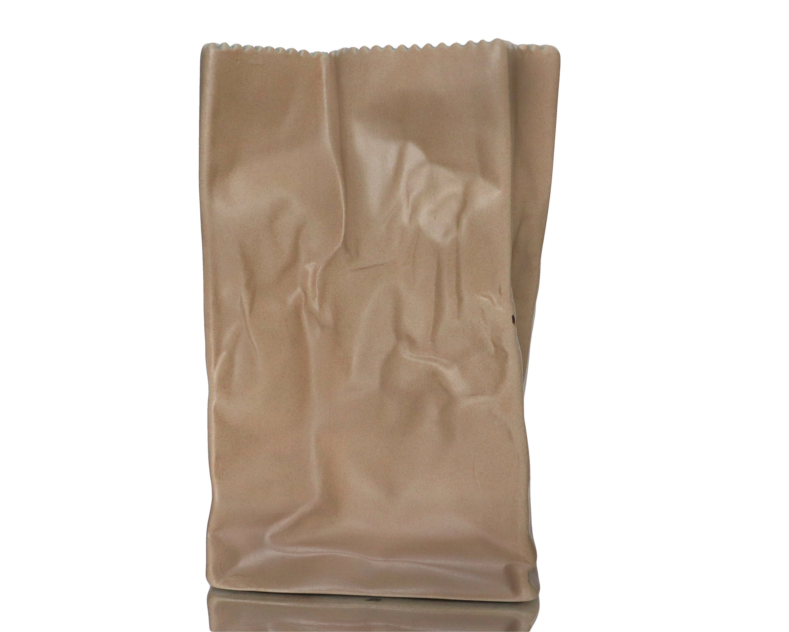 Rosenthal 'do Not Litter' Ceramic Vase: Brown Paper Bag Design