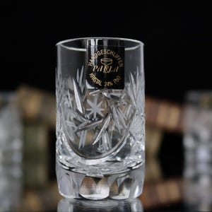 Mid-Century Cut Crystal Shot Glasses – Set of 5 | Paula Crystal, Germany