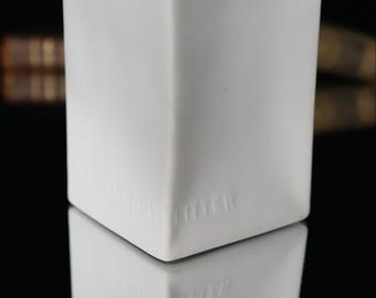 Bisque Porcelain Vase in Milk Carton Design - ROSENTHAL Do Not