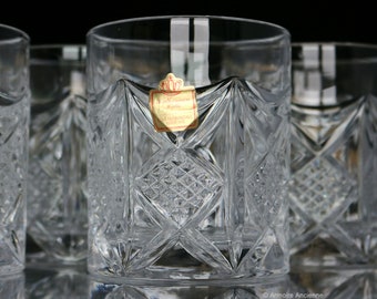 Crystal WHISKEY GLASSES - Low Ball Glasses - Old Fashioned Tumblers