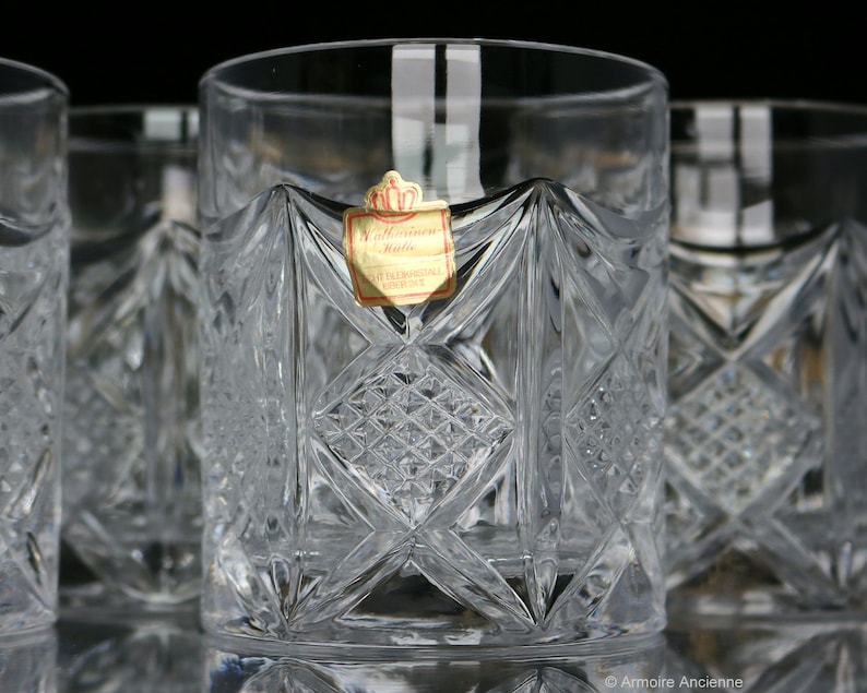 Crystal WHISKEY GLASSES Low Ball Glasses Old Fashioned Etsy