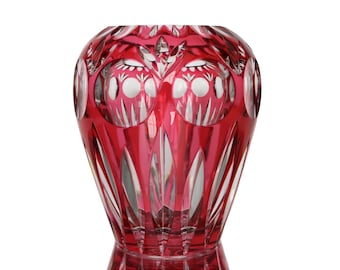 VASE EN CRISTAL avec superposition de rubis dorés - NACHTMANN