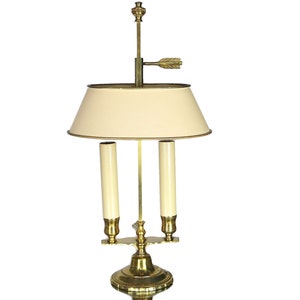 Brass Bouillotte Table Lamp with Brass Shade